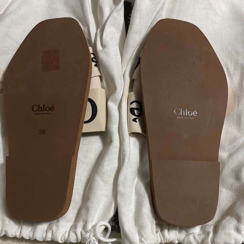 Chloé Tan and Cream Sandals - Picture 2 of 2